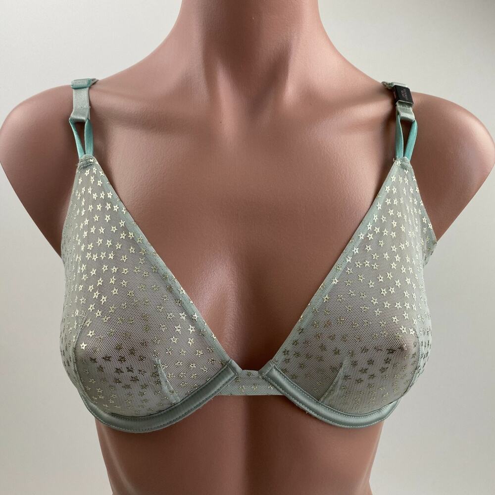 Victoria's Secret Unlined Underwire Demi Bra Green Size 36B NWT